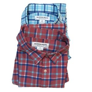 Mizzen Main Men's Lot Of 2 XL Trim No Tuck Long Sleeve Button Up Shirts